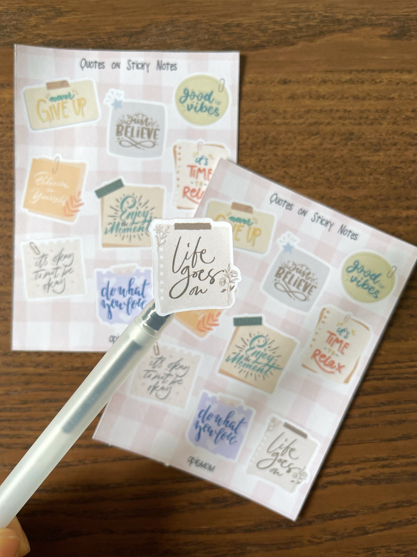 Self Care & Motivational Quotes on Sticky Notes