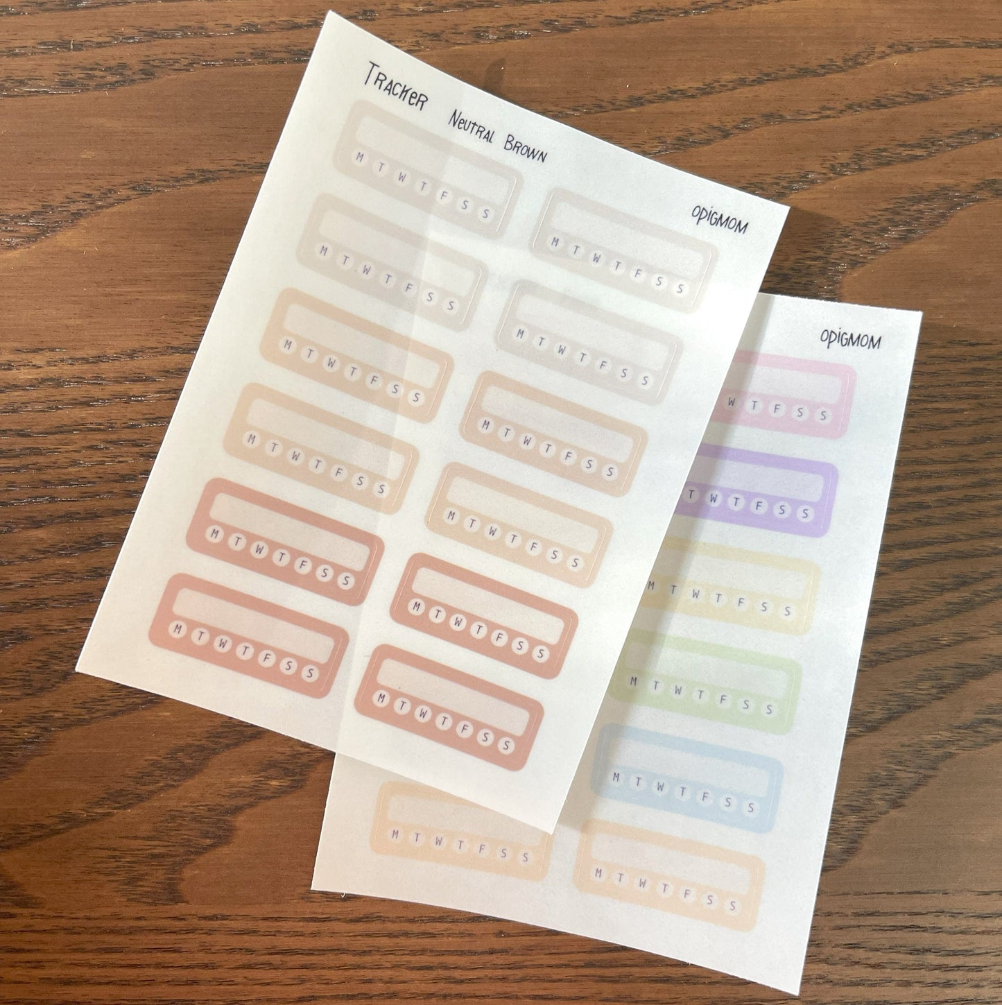 Weekly Habit Tracker stickers with 28 colors for planners