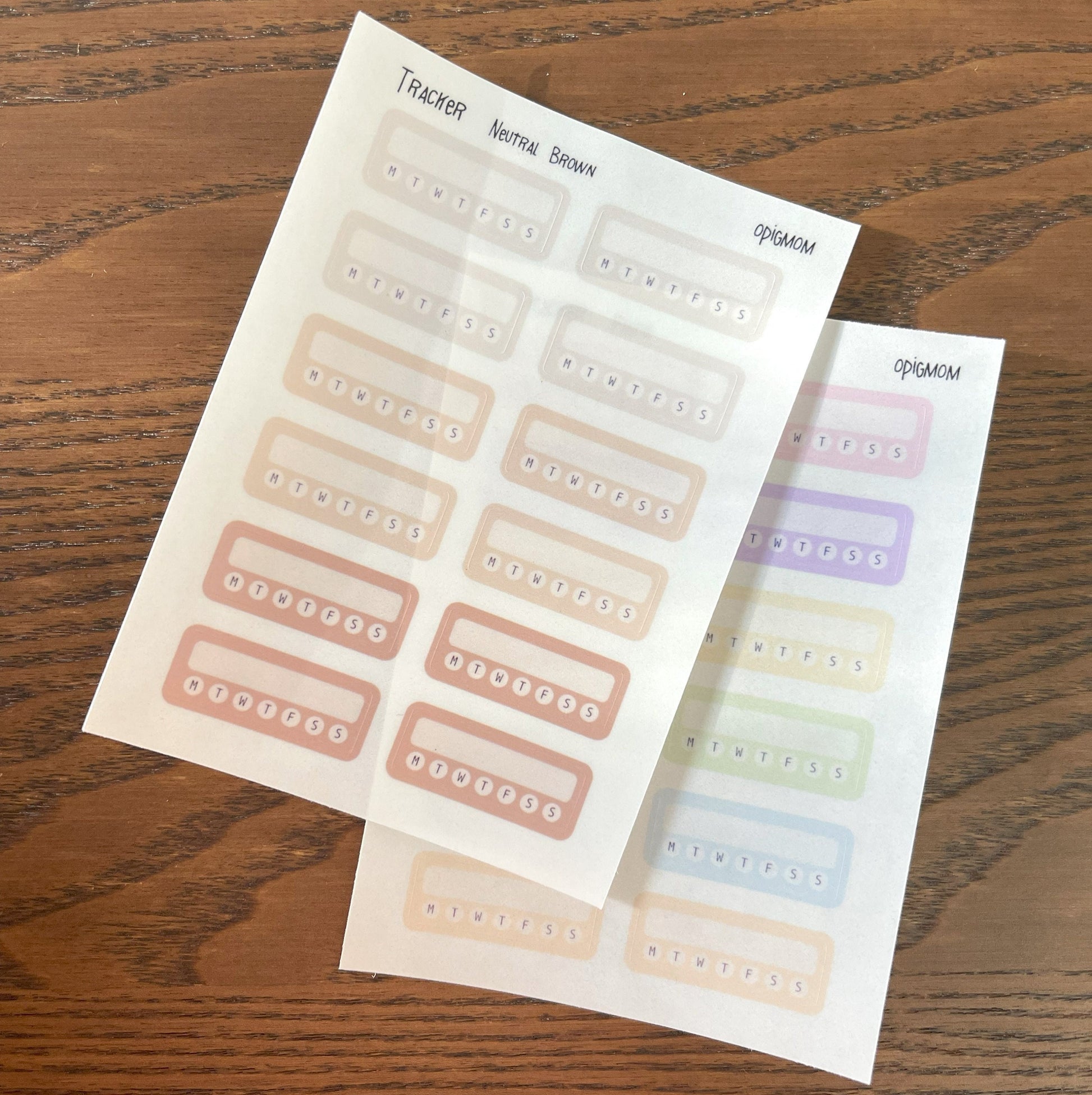 Weekly Habit Tracker stickers with 28 colors for planners