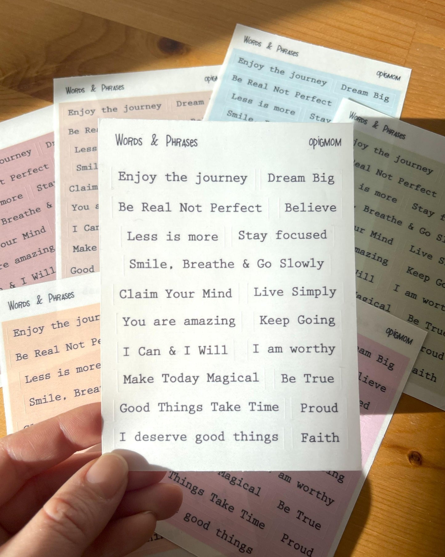 Inspirational Words and Phrases Stickers